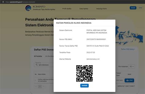 Ipk Indonesia Terdaftar Sebagai Penyelenggara Sistem Elektronik Pse