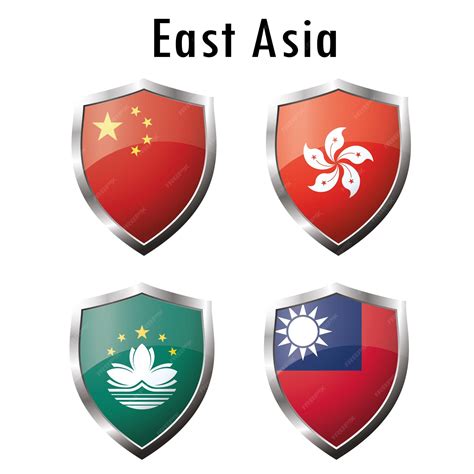 Premium Vector | Set flag icon china hong kong macao taiwan vector