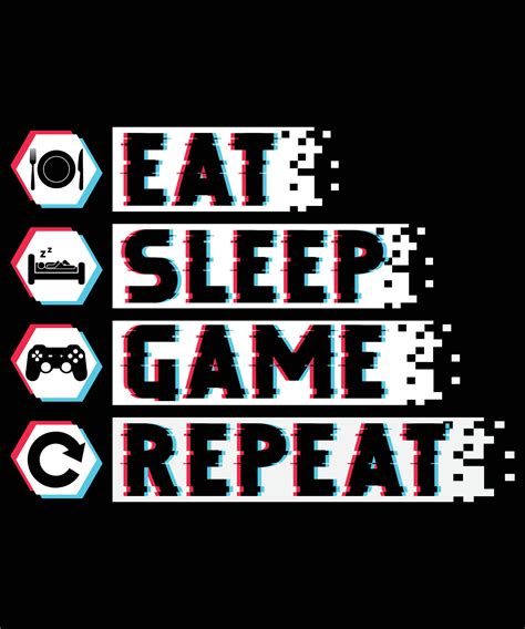 Eat Sleep Game Repeat Gaming T Shirt Design 8482772 Vector Art At Vecteezy