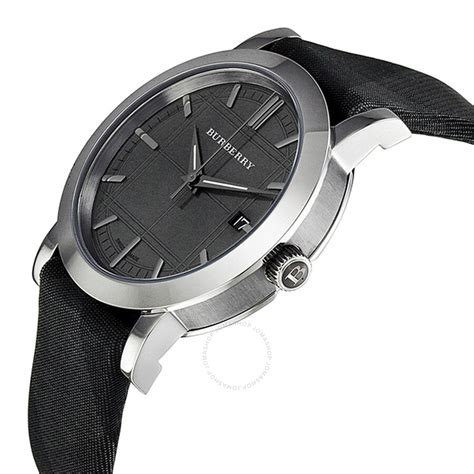 Burberry Heritage Beat Check Grey Dial Stainless Steel Men's Watch ...