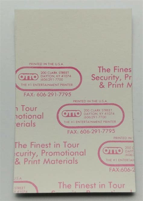 KISS Hot In The Shade Concert Tour 1990 VIP Laminate Backstage Pass INSERT CARD Rock City