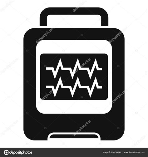 Patient Defibrillator Icon Simple Vector Automatic Care Person Breath Cardiac Stock Vector By