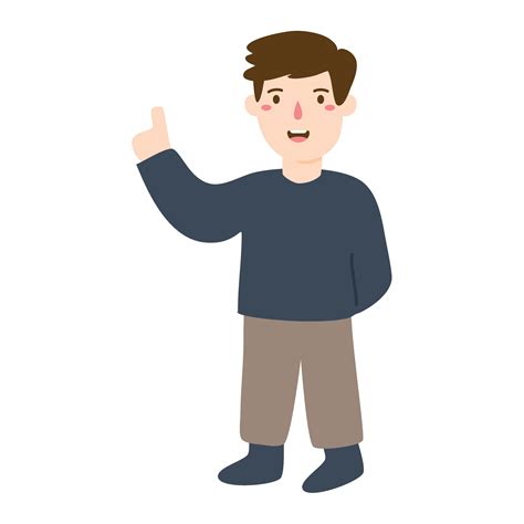 boy   pointing gesture  vector art  vecteezy
