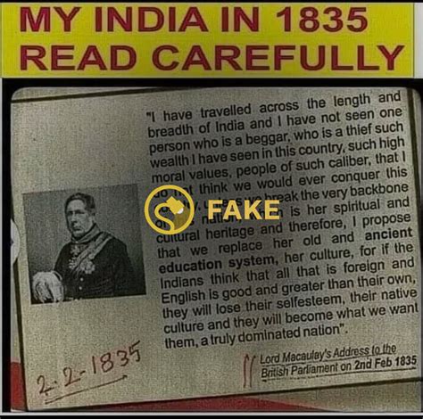 Is Macaulay Quote About 'Dominating' India with English Culture Real