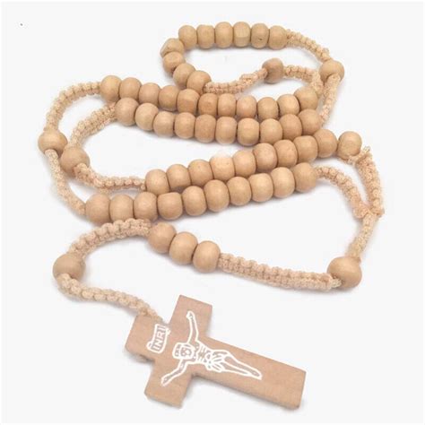 Unisex Religi Ser Schmuck Holz Jesus Rosenkranz Holzperlen Kreuz