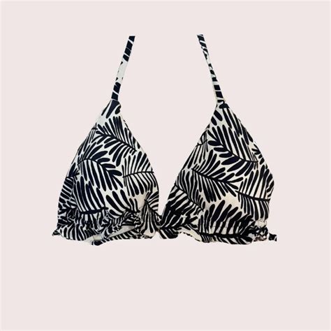 Bikini Top Amelia Black Leaves