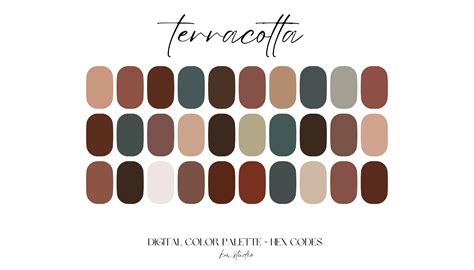 Terracotta Digital Color Palette Color Chart Goodnotes Tool Ipad