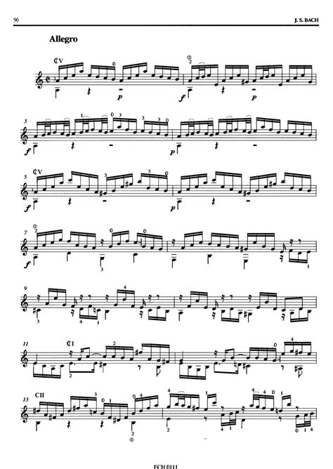 Бах Соната №2 BWV 1003 Аллегро Гитара - Бах И.А.