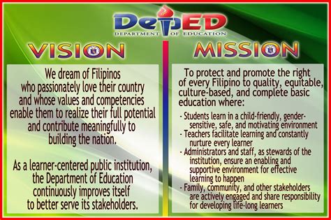 Deped Vision And Mission Maranding Central Elementary School