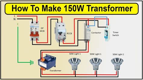 How To Make 150W Transformer | Light Wiring | Timer, 150w, Transformers