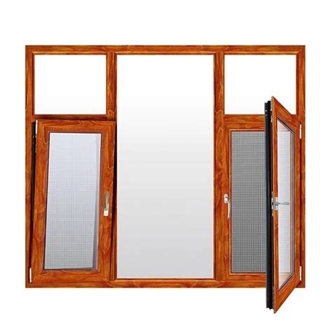 Customized Wooden Color Aluminium Swing Windows Design Modern Wood