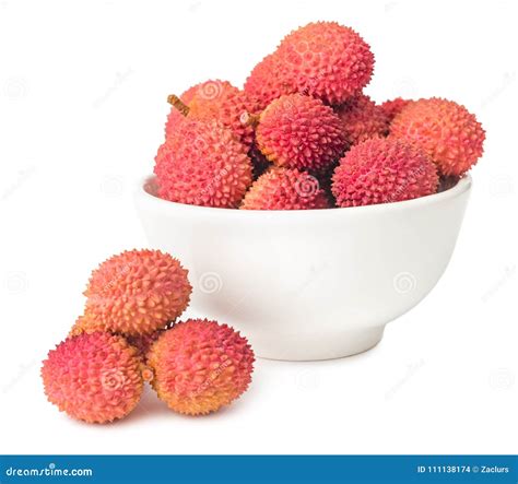 Lychees Fruits In Bowl Isolated Stock Photo Image Of Background