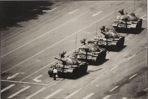 The Tank Man Stopping The Column Of T59 Tanks Tiananmen Square