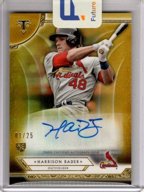 Harrison Bader Topps Triple Threads Rookie Auto Autograph D