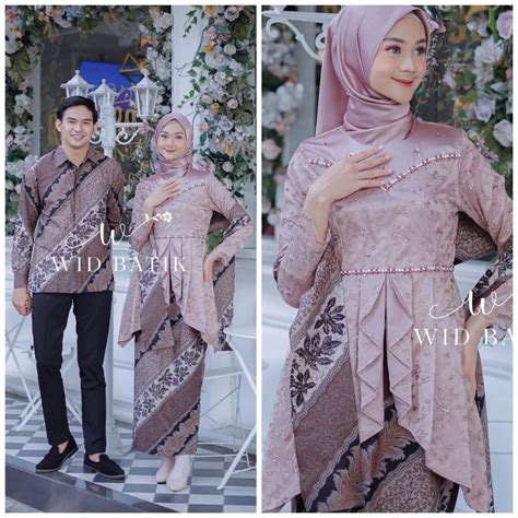 Jual NAVILA Series Kebaya Wisuda Nude Couple Kebaya Kondangan Lamaran Batik Seragam Modern