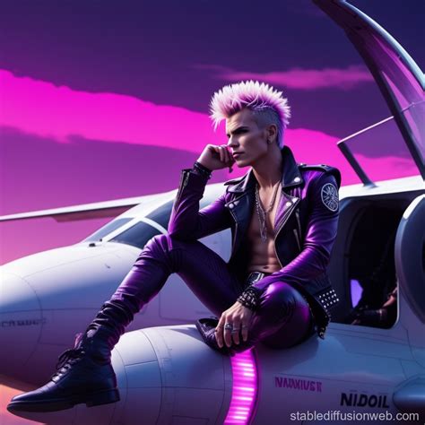 Billy Idol On Airplane Wing Stable Diffusion Online