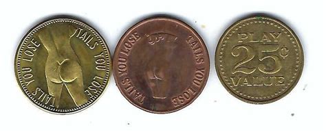 Vintage Nude Busty Woman Heads Tails Adult Peepshow Good For Coins Tokens Xxxx