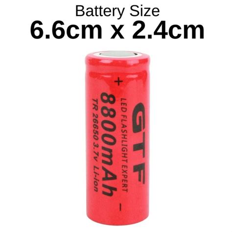 GTF 26650 8800mAh 3 7V Rechargeable Li Ion Battery Lithium Bateri Boleh