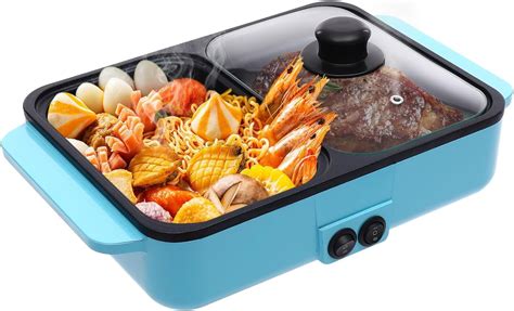 Hot Pot Electric With Grill W In Indoor Non Stick Electric Pot And Griddle For Korean