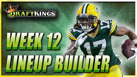 Draftkings Week 12 Nfl Dfs Lineup Strategy And Tournament Picks Youtube