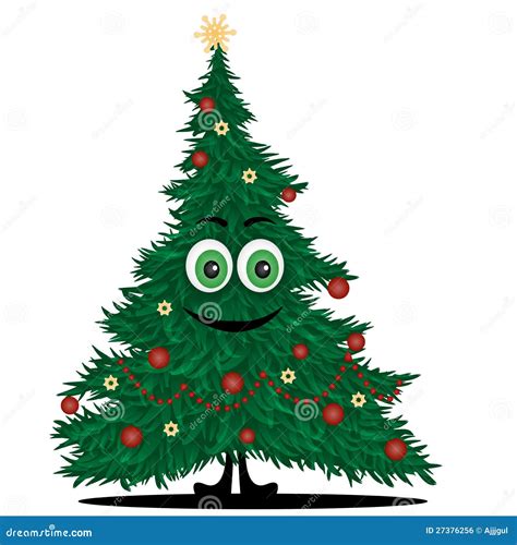 Funny Christmas Tree Stock Vector Illustration Of Emotion 27376256