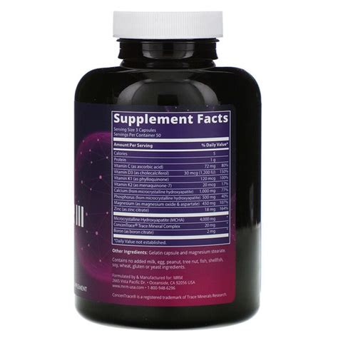 MRM, Nutrition, кальций гидроксиапатит Bone Maximizer III с МКГА, 150 ...