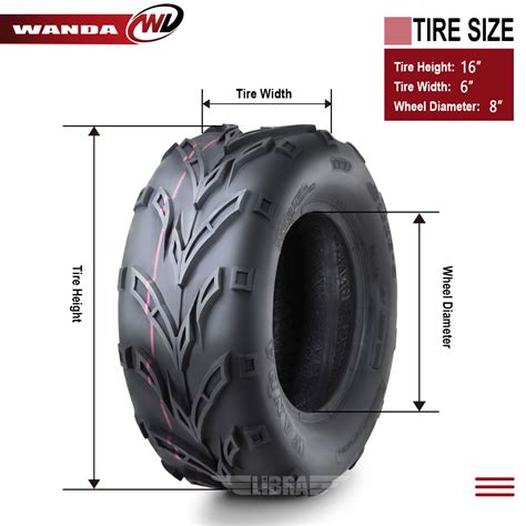 Set 4 WANDA Go Kart ATV Tires 16x6 8 4PR 10188 Libra Trailer Parts