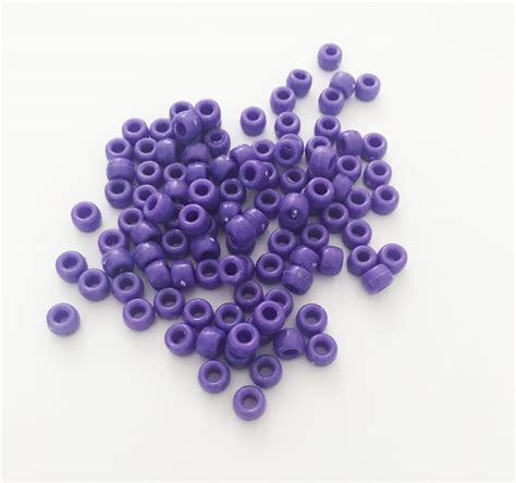 6x9mm Opaque Purple Pony Beads Dblg Import