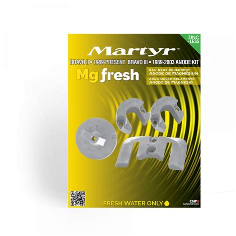 Martyr Anodes CMBRAVO23KITM Magnesium Mercury Bravo 2 And 3 Anode Kit