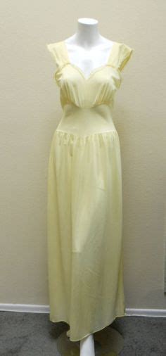 Lingerie Vintage Nightgown S S Butter Yellow By Vintagefriends Lingerie Set Satin