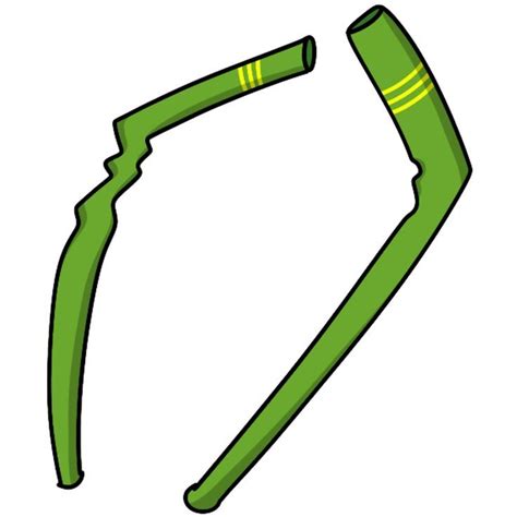 Yellow Straw Png Image Green Straw Cartoon With Yellow Double Stripe
