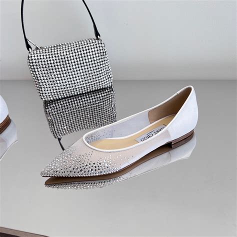 ᐈ Балетки Jimmy Choo Love Flat из сетчатой ткани с кристаллами купити в ...