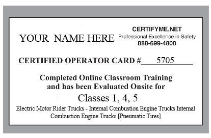 forklift license card   forklift certification card today