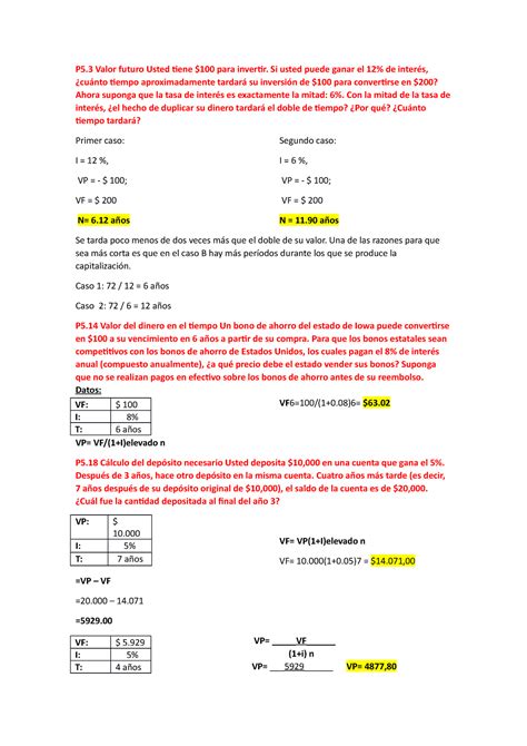 368048846 Tarea De Finanzas P5 Valor Futuro Usted Tiene 100 Para