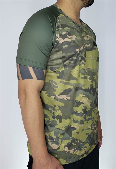 Camiseta Camuflada Multicam Tropical Prote O Solar Manga Curta Masculina