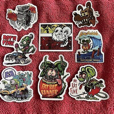 8 Rat Fink Mouse Ed Big Daddy Roth Hot Rod Art Vinyl Decal Sticker Car Truck EBay
