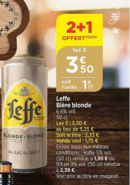 Promo Leffe Bi Re Blonde Chez Bi Icatalogue Fr