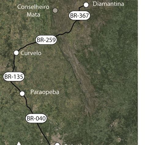 Distancia De Belo Horizonte A Diamantina - Mapa com a localização das estradas (BRs) para o acesso a Diamantina ...