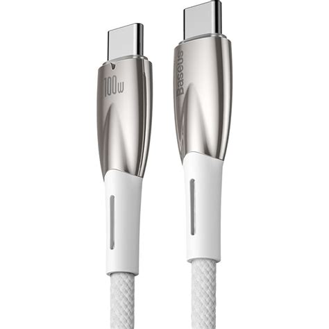 Kabel Baseus Glimmer Series W Usb C Do Usb C M Bia Y Pancernik Eu