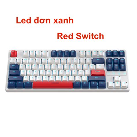 Bàn phím cơ K87 có Hot Swap 87 phím YellowSwitch Redswitch Cáp Type C rời nhỏ gọn chuyên chơi