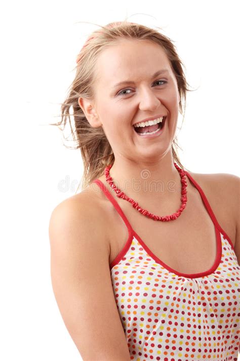 Portret Van De Aantrekkelijke Blonde Stock Afbeelding Image Of Meisje Groen 10419989