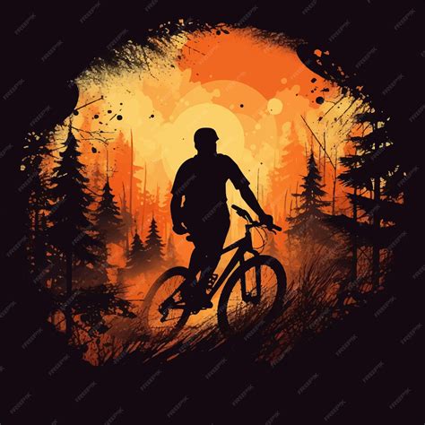 Premium AI Image | Vector mountain bike silhouette illustration