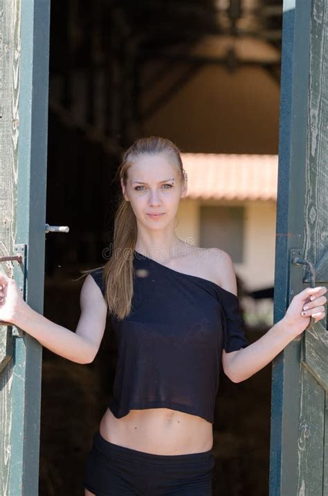 Slim Blonde Woman With Great Body In Bikini Stock Photo Image Of Bottom Enjoy 103689342