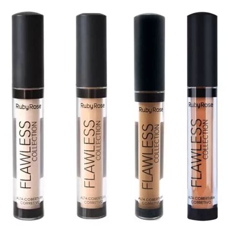 Corretivo Ruby Rose Flawless Collection L1 L2 L4 Nude 03 Cor Principal L4 Tom Nude Bege Chocolate