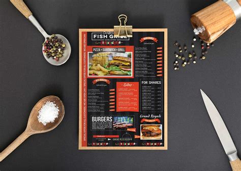 Fish Grill Menu Design Template 99effects