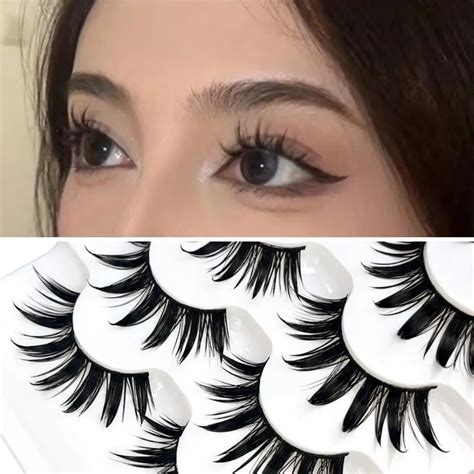 5 Pairs Wet Eyelashes 3D Faux Mink Eyelashes Thai Eyelashes Eye Craft