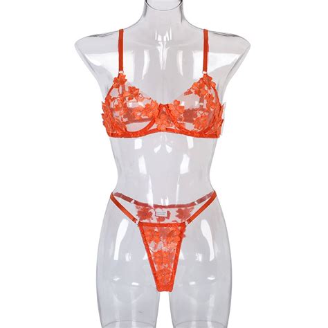 Novo Estilo Transfronteiriço Sexy Sexy Hot Girl Tentação Ultra Thin Perspective Romantic Flower