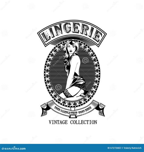 Retro Emblem Lingerie Store Vector Illustration Stock Vector Illustration Of Beautiful Card