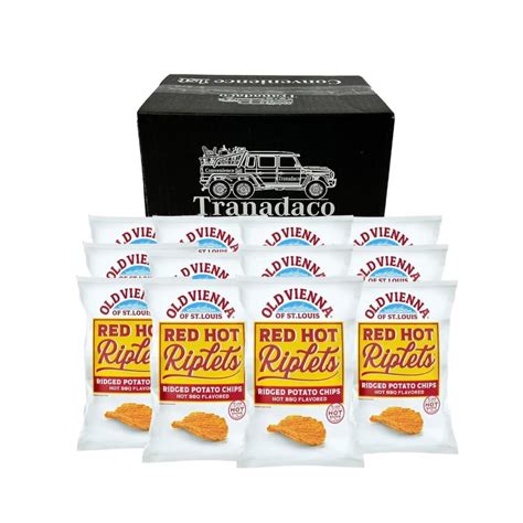 Old Vienna Of St Louis Red Hot Riplets Hot BBQ Chips 1oz Bags 12 Pack By TranadaCo Walmart