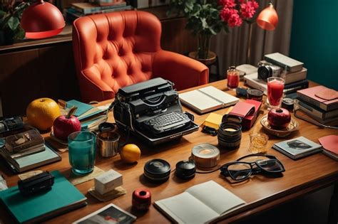 Premium Ai Image High Angle Desk Arrangement